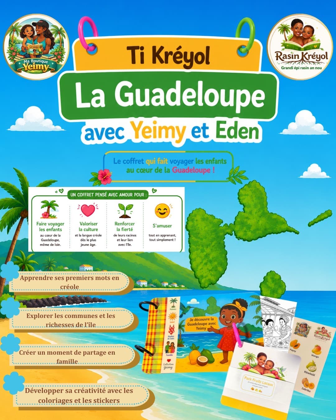 Couverture du livre : Ti Kréyol - La Guadeloupe avec Yeimy - Eden